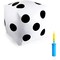 2 Pack Giant Yard Dice with Air Pump, Pool Party Essentials, White, 20 in